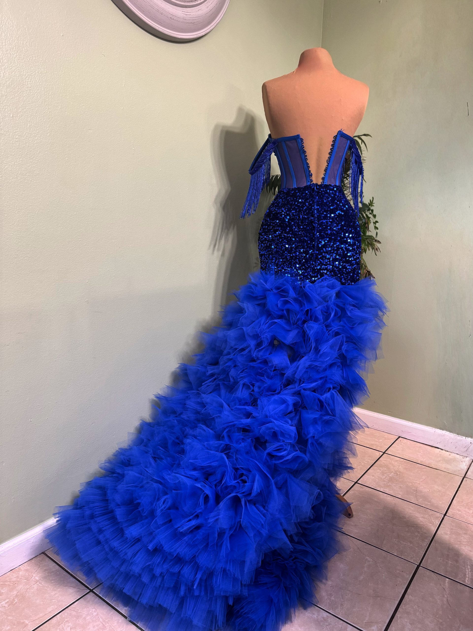 Blue Rhinestone Corset Dress - Image 2
