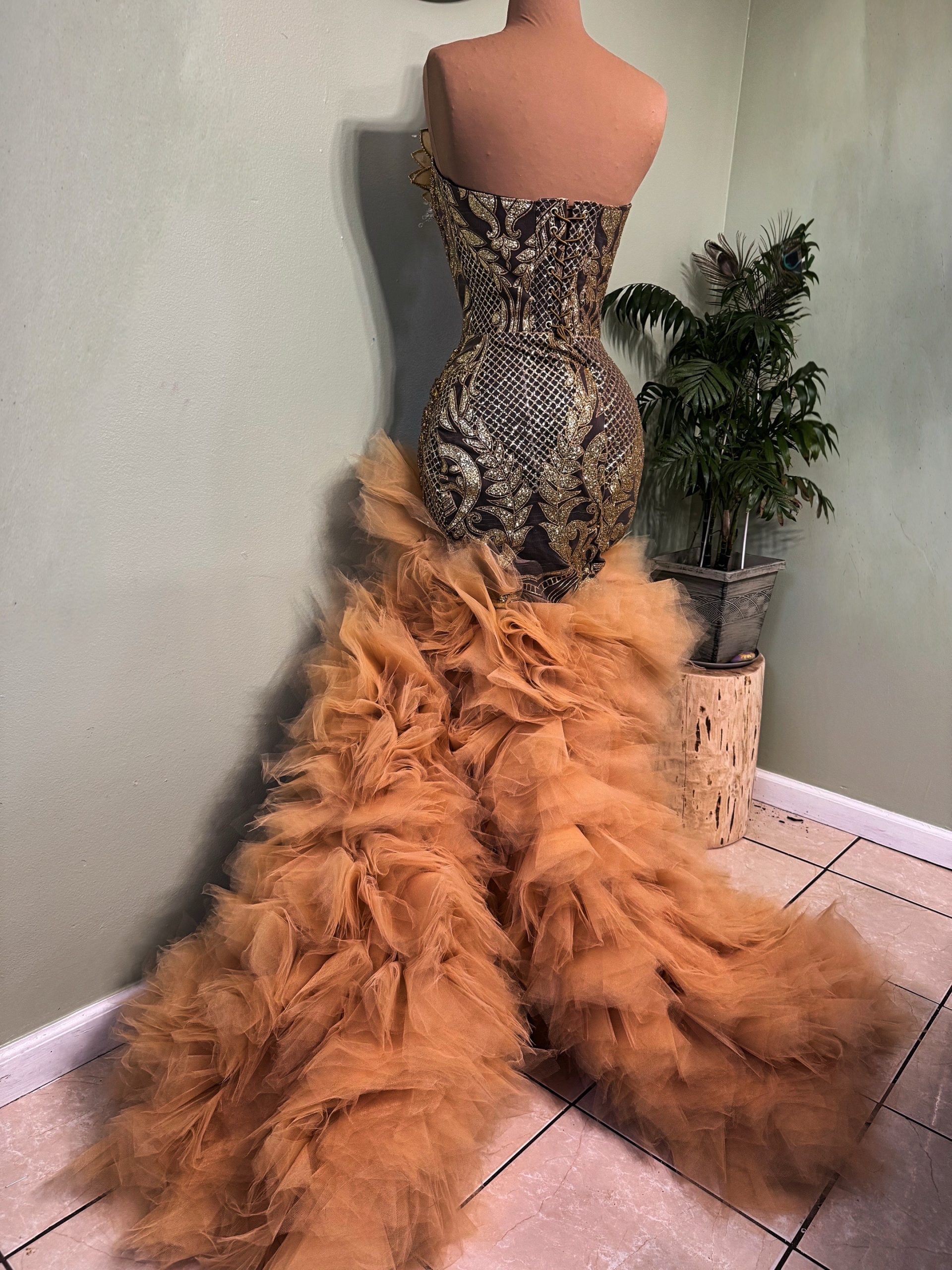 Gold corset dress