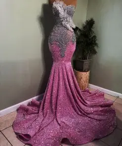 Silver Rhinestone Corset Dress